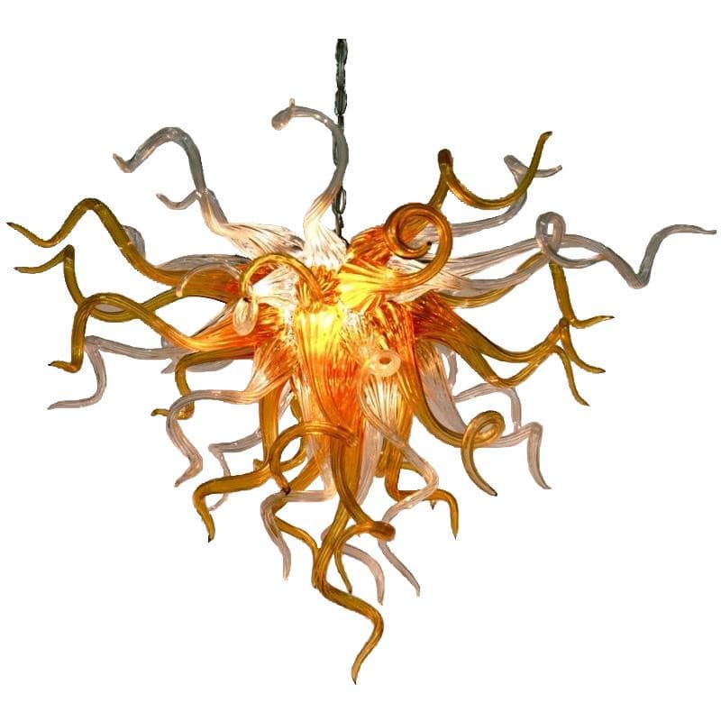 Modern Blown Glass Chandelier Amber Golden Home Decor - BeyPan Hauptbild