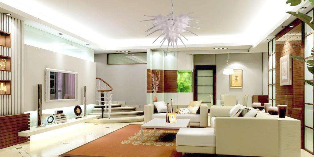 Modern Blown Glass Chandelier Frosted White Alabaster Spike Zweitbild