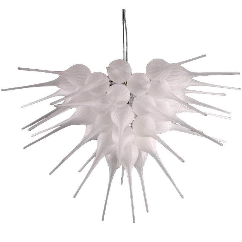 Modern Blown Glass Chandelier Frosted White Alabaster Spike - BeyPan Hauptbild