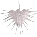 Modern Blown Glass Chandelier Frosted White Alabaster Spike - BeyPan
