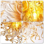 Modern Blown Glass Sculpture Chandelier Clear Glass with Amber Tip Luxury Glaze Artwork Pendant Light - BeyPan