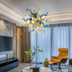 Modern Blown Glass Sputnik Chandelier – Vibrant Multicolor Art Lighting - BeyPan