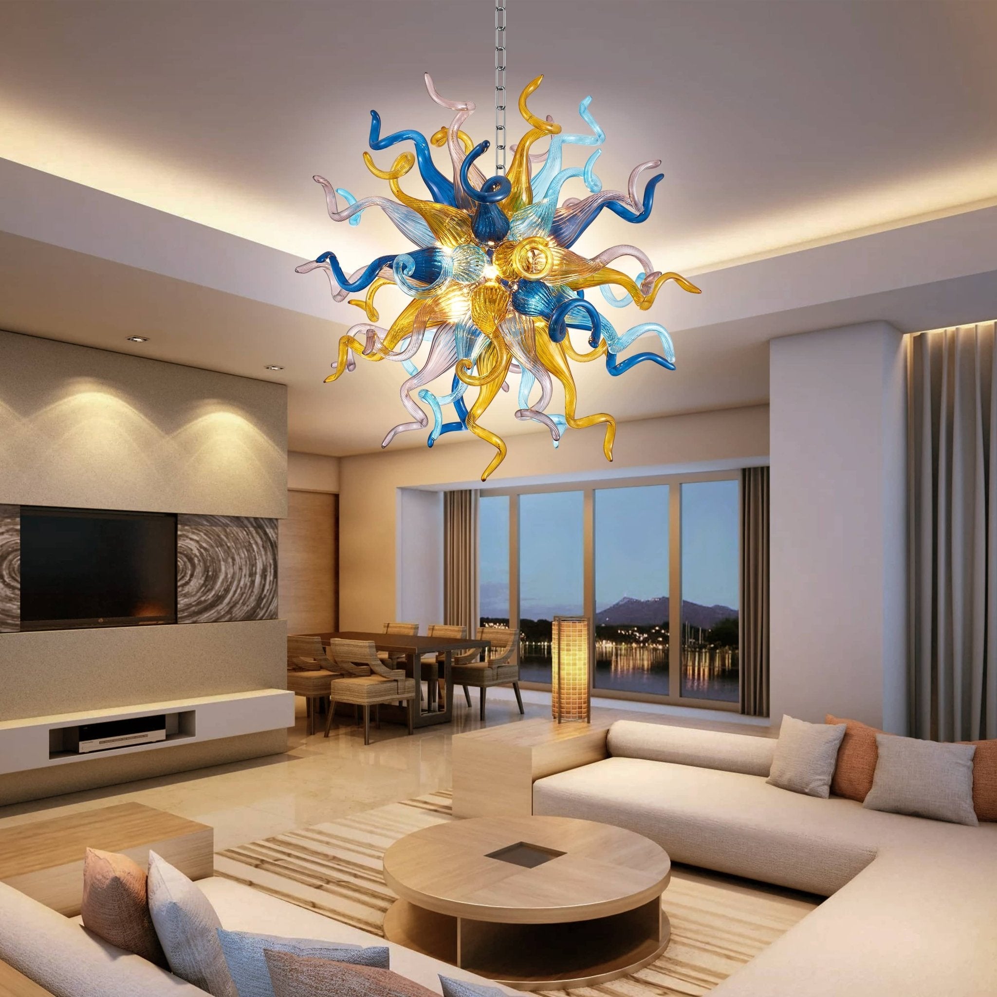 Modern Blown Glass Sputnik Chandelier – Vibrant Multicolor Art Lighting Zweitbild