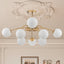 Modern Bubble Globe Chandelier – Gold Frame Frosted Glass Pendant - BeyPan