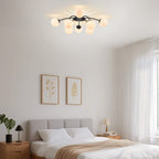 Modern Bubble Globe Semi-Flush Mount Ceiling Light Black Finish - BeyPan