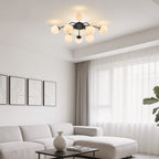 Modern Bubble Globe Semi-Flush Mount Ceiling Light Black Finish - BeyPan