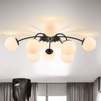 Modern Bubble Globe Semi-Flush Mount Ceiling Light Black Finish - BeyPan