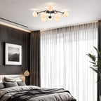 Modern Bubble Globe Semi-Flush Mount Ceiling Light Black Finish - BeyPan
