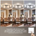 Modern Bubble Globe Semi-Flush Mount Ceiling Light Brass Finish - BeyPan