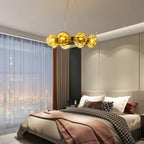 Modern Chandelier Irregular Amber Glass Bubbles Ring Loop - BeyPan