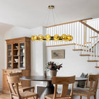 Modern Chandelier Irregular Amber Glass Bubbles Ring Loop - BeyPan