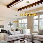 Modern Chandelier Irregular Amber Glass Bubbles Ring Loop - BeyPan