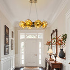 Modern Chandelier Irregular Amber Glass Bubbles Ring Loop - BeyPan