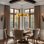 Modern Chandelier Irregular Amber Glass Bubbles Ring Loop - BeyPan