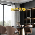 Modern Chandelier Irregular Amber Glass Bubbles Ring Loop - BeyPan