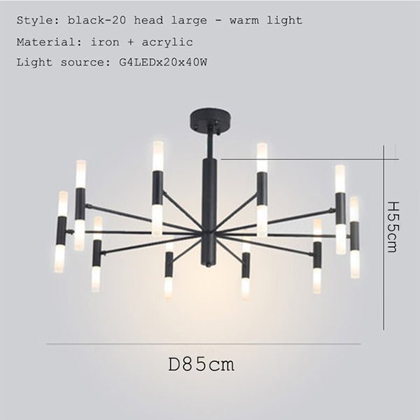 Modern Chandelier Retro Revival LED Ceiling Light - BeyPan