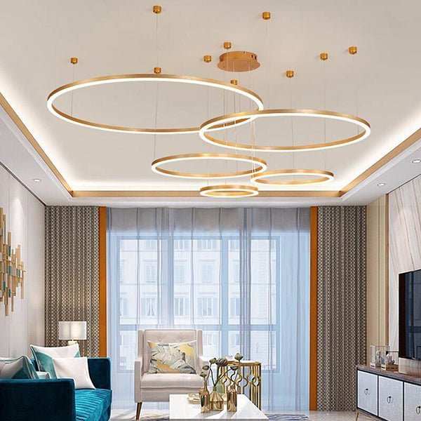 Modern Chandelier Wheels Shape Geometric Layout Zweitbild