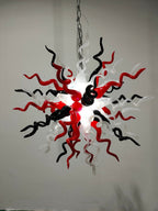 Modern Chihuly Style Glass Chandelier Moderate Size Colorful - BeyPan