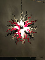 Modern Chihuly Style Glass Chandelier Moderate Size Colorful - BeyPan