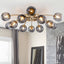 Modern Glass Bubble Globe Smoky Gray Semi-Flush Mount Ceiling Light Fixture - BeyPan