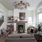 Modern Glass Bubble Globe Smoky Gray Semi-Flush Mount Ceiling Light Fixture - BeyPan