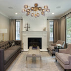 Modern Glass Bubble Globe Smoky Gray Semi-Flush Mount Ceiling Light Fixture - BeyPan