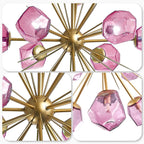 Modern Glass Chandeliers12 Light Pink Murano Art Deco Glass Sputnik Ceiling Light Fixture Gold Pendant Lighting - BeyPan