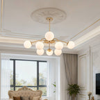Modern Gold Frosted Glass Pendant Bubble Globe Chandelier - BeyPan
