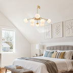 Modern Gold Frosted Glass Pendant Bubble Globe Chandelier - BeyPan
