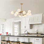 Modern Gold Frosted Glass Pendant Bubble Globe Chandelier - BeyPan