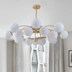 Modern Gold Frosted Glass Pendant Bubble Globe Chandelier - BeyPan