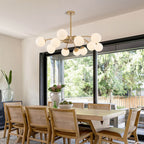 Modern Gold Frosted Glass Pendant Bubble Globe Chandelier - BeyPan
