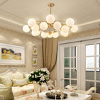 Modern Gold Frosted Glass Pendant Bubble Globe Chandelier - BeyPan