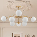 Modern Gold Frosted Glass Pendant Bubble Globe Chandelier - BeyPan