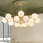Modern Gold Frosted Glass Pendant Bubble Globe Chandelier - BeyPan