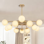 Modern Gold Frosted Glass Pendant Bubble Globe Chandelier - BeyPan