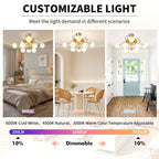 Modern Gold Retractable Ceiling Fan with Lights, 8-Light Flush Mount Fan with Remote - BeyPan