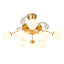 Modern Gold Retractable Ceiling Fan with Lights, 8-Light Flush Mount Fan with Remote - BeyPan
