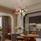 Modern Hand Blown Glass Chandelier - Colorful Curly Art Lignting - BeyPan