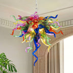 Modern Hand Blown Glass Chandelier - Colorful Curly Art Lignting - BeyPan