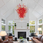 Modern Hand Blown Glass Chandelier - Passionate Flame Artistic Lighting - BeyPan