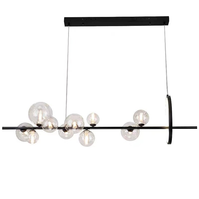 Modern Island Lights Glass Globe Shade With Circle LED - BeyPan