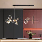 Modern Island Lights Glass Globe Shade With Circle LED - BeyPan