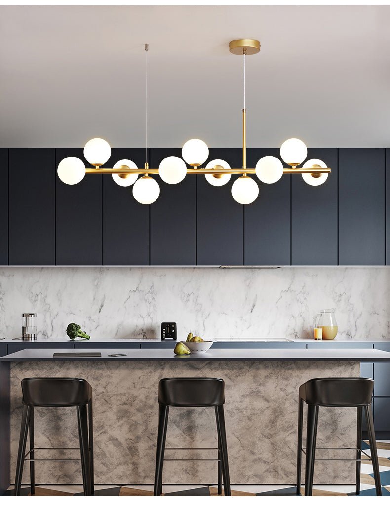 Modern Island Lights Glass Globe Shade With Circle LED - BeyPan Hauptbild