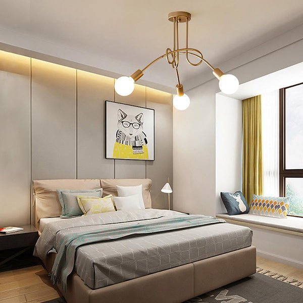 Modern Minimalist Chandelier With LED Bulbs For Bedroom Zweitbild