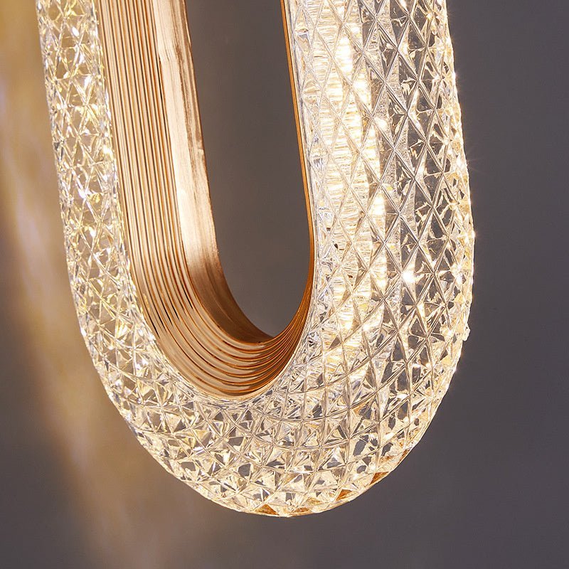 Modern Pendant Light Oval Or Ring Shape Acrylic Crystal Lampshade - BeyPan