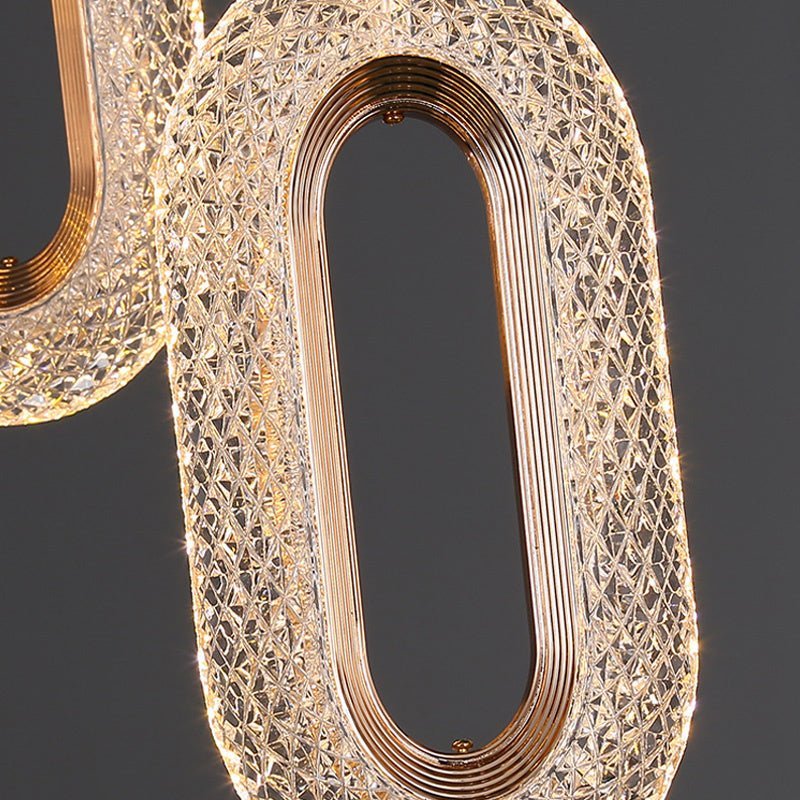 Modern Pendant Light Oval Or Ring Shape Acrylic Crystal Lampshade - BeyPan