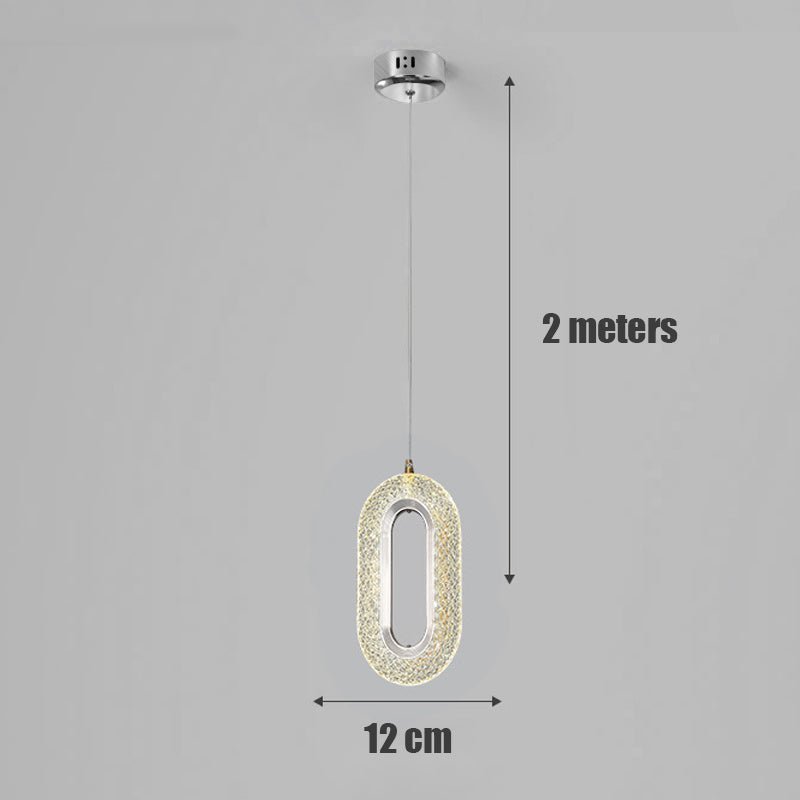 Modern Pendant Light Oval Or Ring Shape Acrylic Crystal Lampshade - BeyPan
