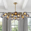Modern Smoky Gray Glass Globe Chandelier with Brass Finish - BeyPan