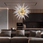 Modern Sputnik Chandelier Clear Spike Glass with Brass Frame - BeyPan